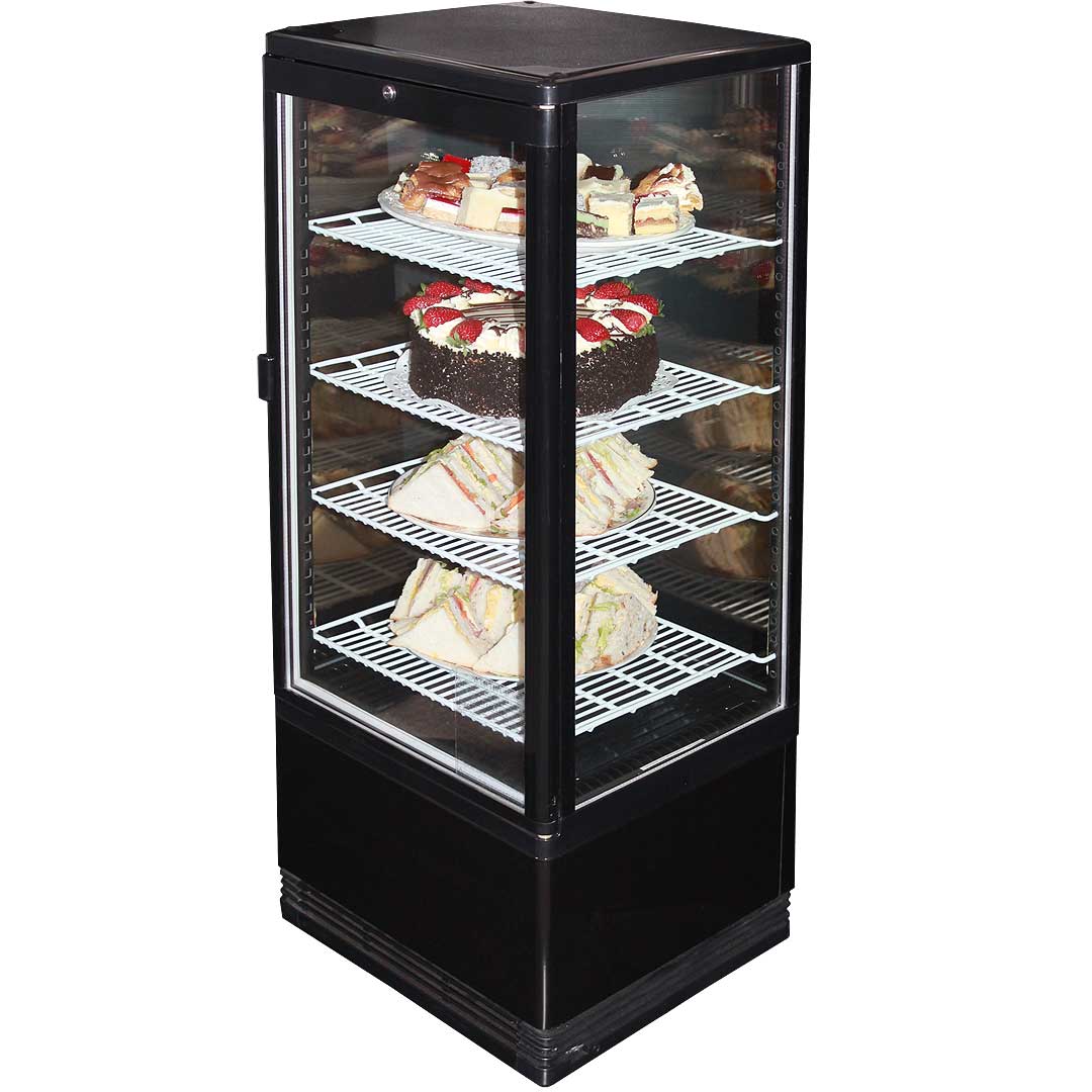 Cake and Sandwich Display Fridge, Black Body And Low E Glass With Lock