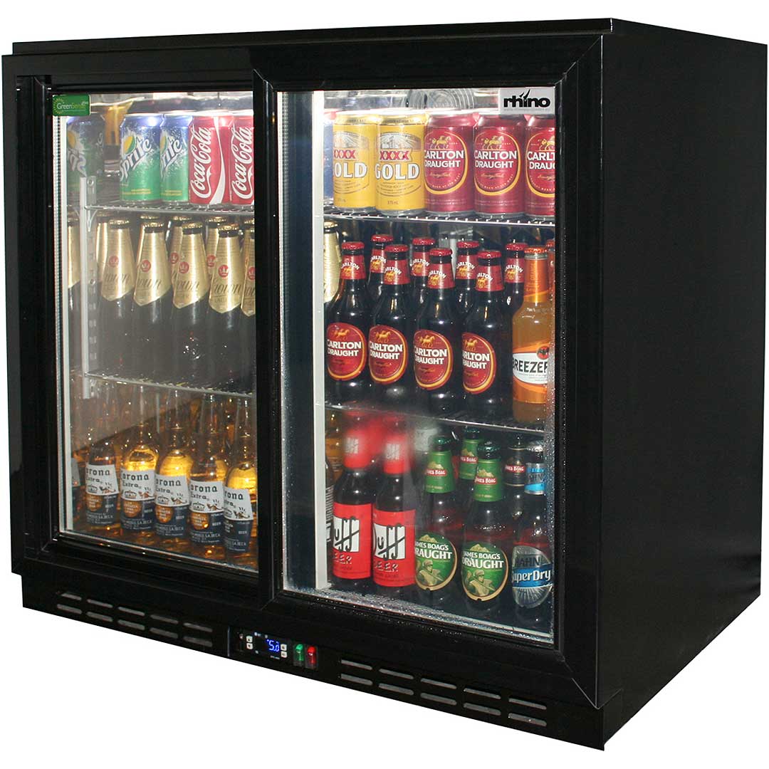 2 door top sliding glass cooler