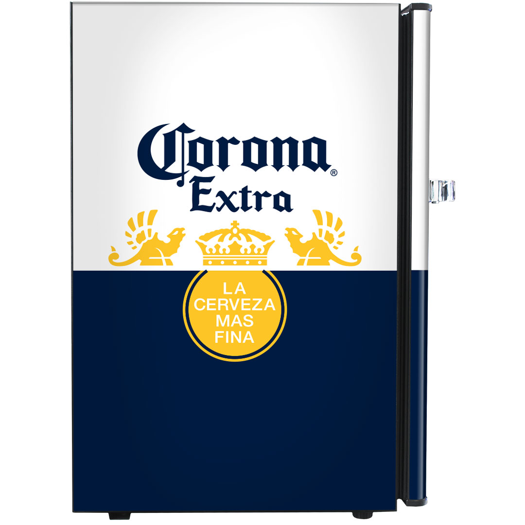 Corona Beer Mini Bar Fridge Retro 70 Litre All Black With Solid Door