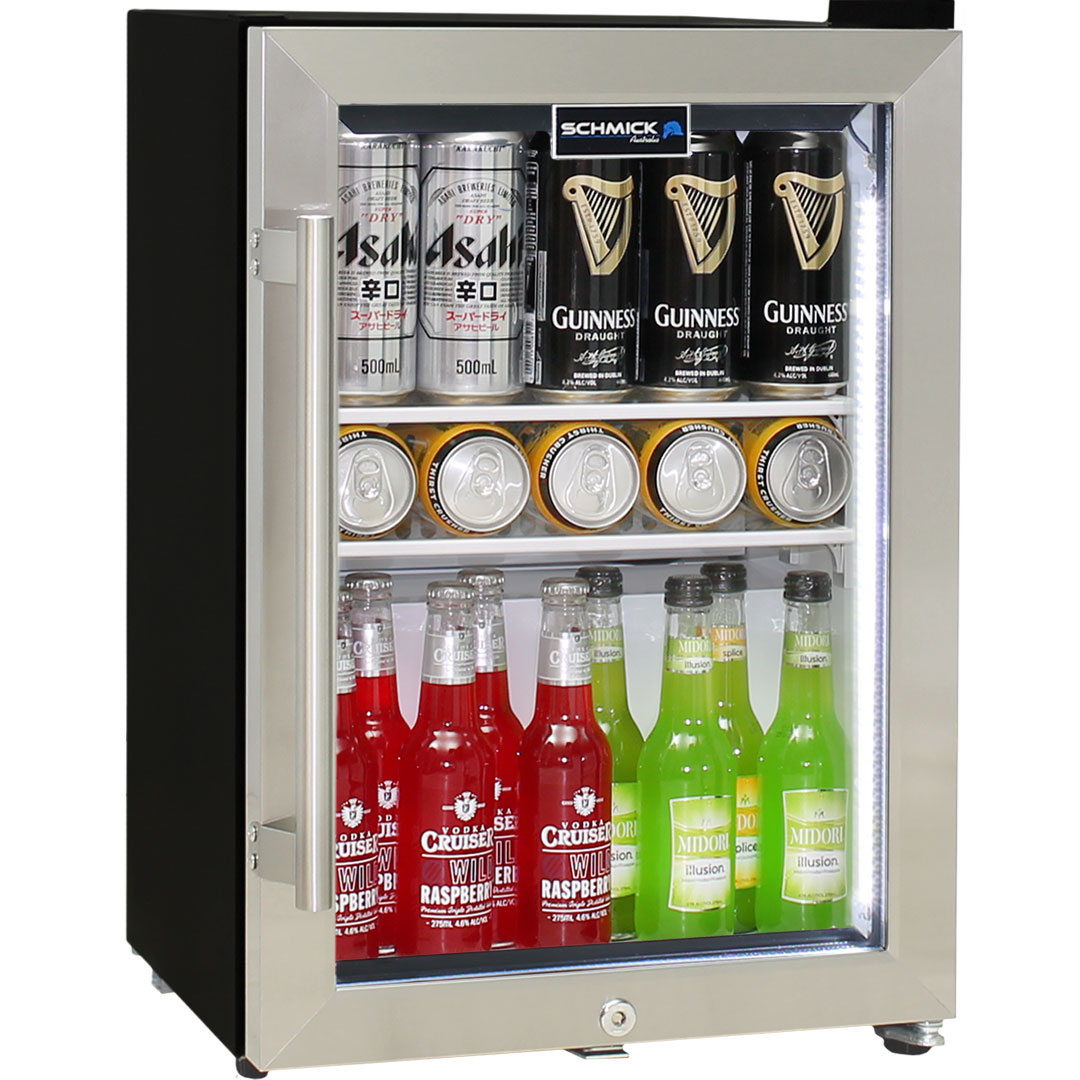 Shallow Depth Mini Bar Fridge Schmick Brand With Triple Glazing, Lock
