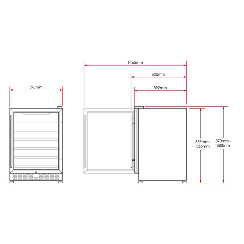 Husky Vino Pro Triple Uv Glazed Single Zone Wine Refrigerator