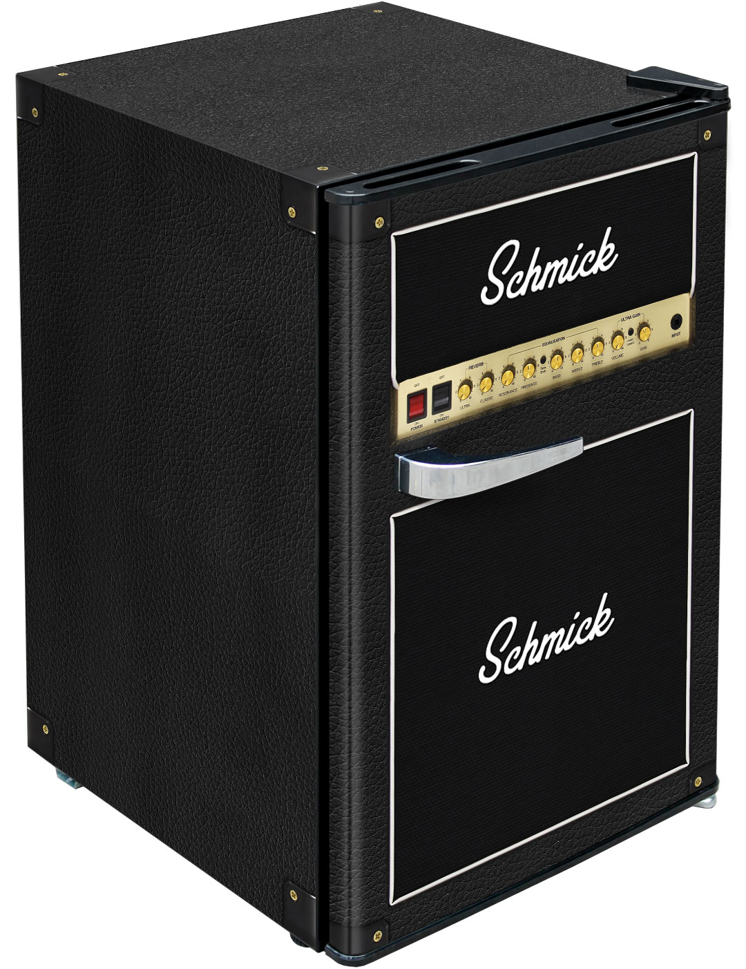 Amplifier Design Mini Bar Fridge Retro 70 Litre All Black With Solid Door