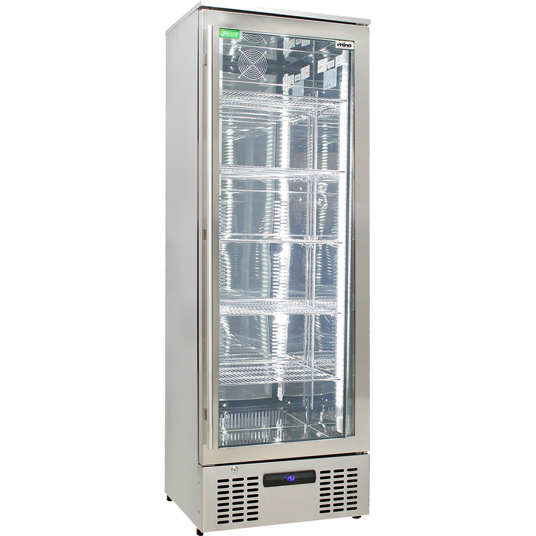 Rhino Stainless Steel Glass Door Commercial Bar Fridge With LOW E