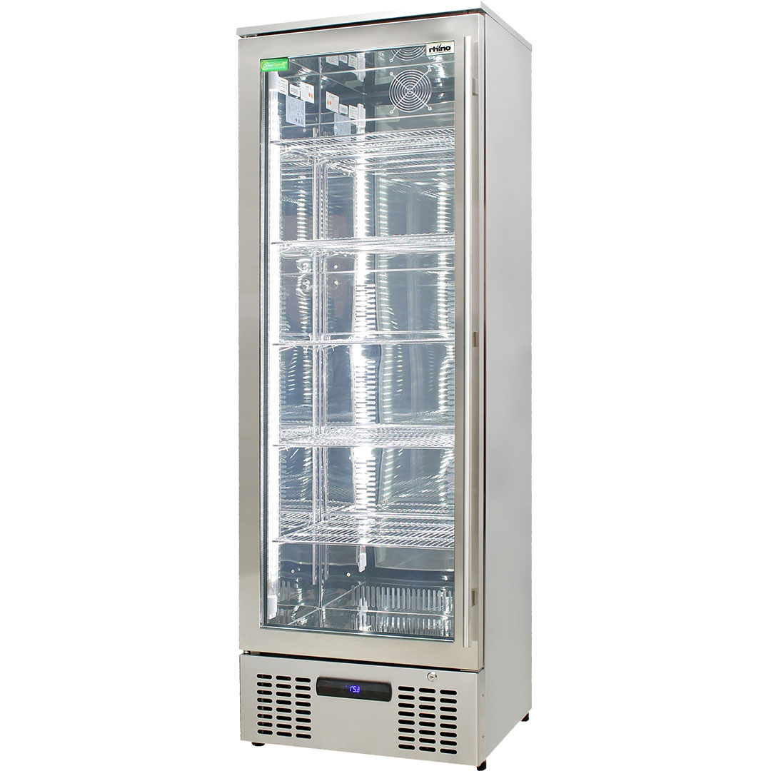 Rhino Stainless Steel Glass Door Upright Commercial Bar Fridge With LOW
