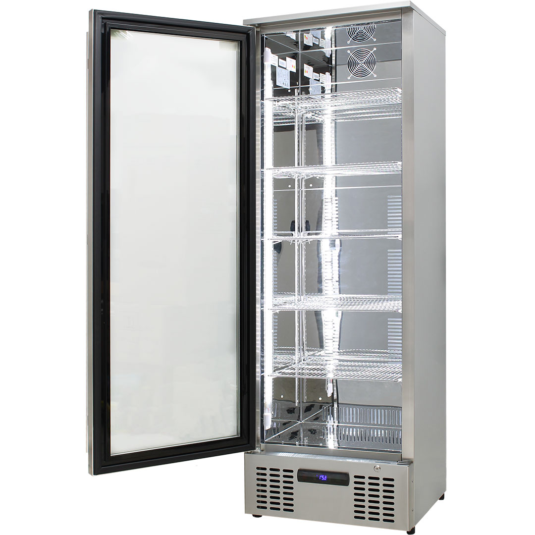Rhino Stainless Steel Glass Door Upright Commercial Bar Fridge With LOW
