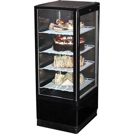  All Glass Cake Sandwich Display Fridge 95Litre in White or Black Model BSF170B-(1) 