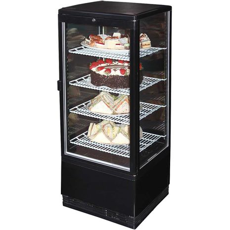  All Glass Cake Sandwich Display Fridge 95Litre in White or Black Model BSF170B-(3) 
