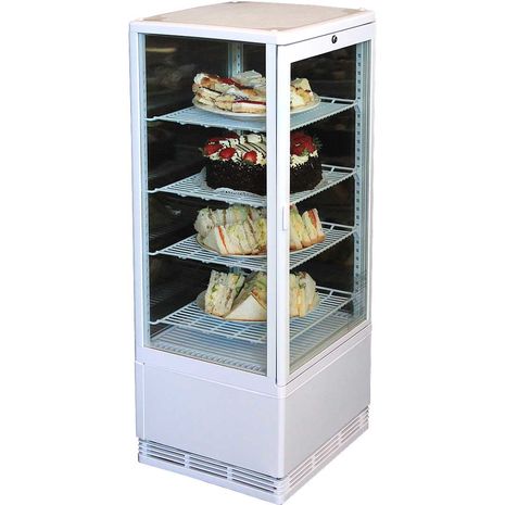 All Glass Cake Sandwich Display Fridge 95Litre in White or Black Model BSF170W-(1) 