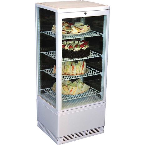  All Glass Cake Sandwich Display Fridge 95Litre in White or Black Model BSF170W-(2) 