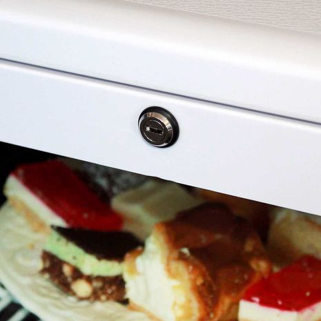  All Glass Cake Sandwich Display Fridge 95Litre in White or Black Model BSF170W-(5) 