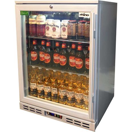  Rhino Commercial Glass Door Silver Bar Fridge Model SG1L-S-(2) 